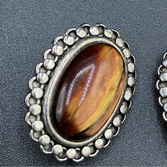Stunning Amber Lucite Statement Clip On Earrings - Picture 5 of 9